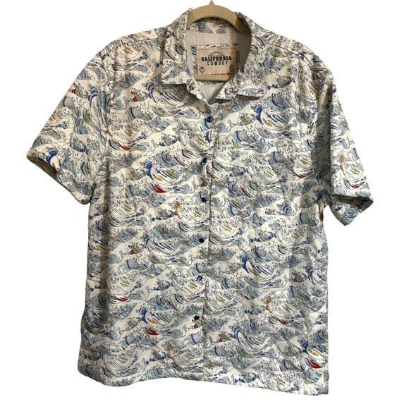 California Cowboy High Water Surf Shirt lined with soft terry cloth Size (L) - Picture 1 of 6